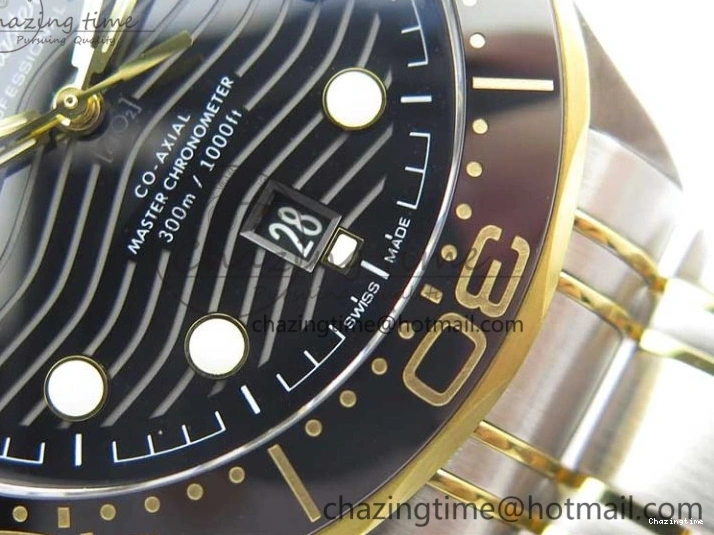 1103 MultiPurpose 2018 Seamaster Diver 300M SS YG VSF 1:1 Best Edition YG Bezel Black Dial on SS YG Bracelet A 7937